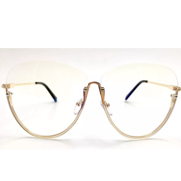 Clear Oversized rimless upside down Glasses - Picture 3 of 4